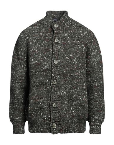 Fedeli Man Cardigan Dark Green Size 40 Virgin Wool, Cashmere, Nylon In Green