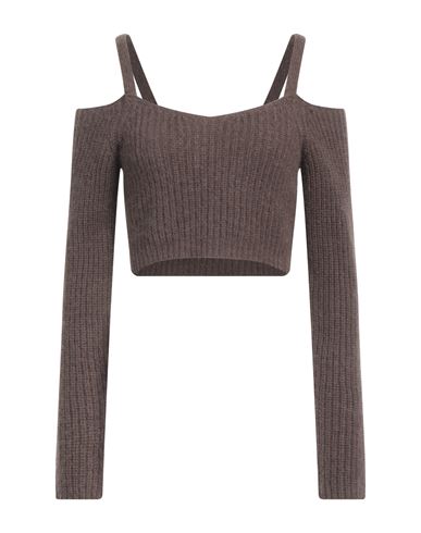 Peserico Woman Sweater Dark Brown Size 6 Virgin Wool, Silk, Synthetic Fibers, Cashmere, Baby Alpaca In Gray
