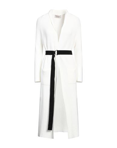 Ermanno Firenze Woman Cardigan White Size 6 Cotton, Acetate