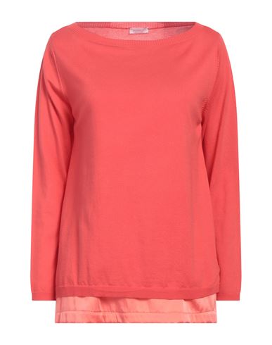 Rossopuro Woman Sweater Red Size S Cotton, Silk, Elastane In Orange