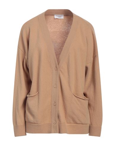 Wool & Co Woman Cardigan Camel Size 1 Merino Wool, Cashmere In Brown