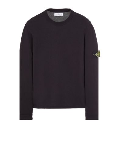 Shop Stone Island Tricot Bleu Coton