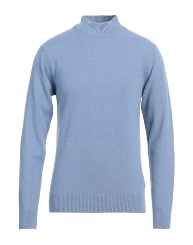 Daniele Fiesoli Man Turtleneck Azure Size M Wool, Cashmere In Blue