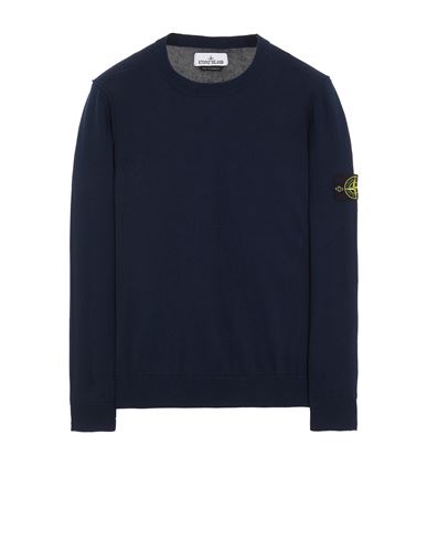 Stone Island Compass-patch Concealed-fastening Coat In Bleu