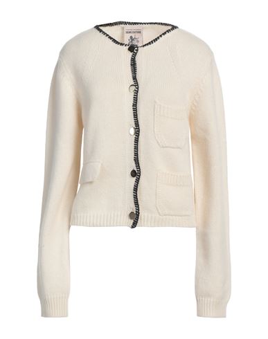 SEMICOUTURE SEMICOUTURE WOMAN CARDIGAN CREAM SIZE M CASHMERE, POLYAMIDE 