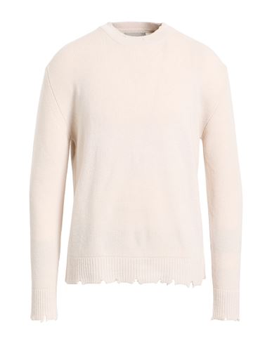 Laneus Man Sweater Beige Size 40 Merino Wool In Sand