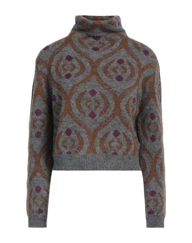 Alessia Santi Woman Turtleneck Grey Size 3 Alpaca Wool, Polyamide, Synthetic Fibers, Wool, Acrylic In Grey