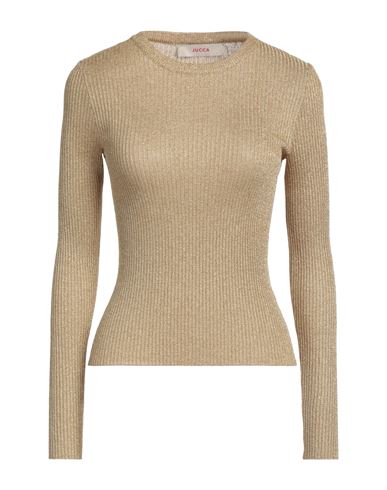 Jucca Woman Sweater Gold Size M Viscose, Metallic Polyester