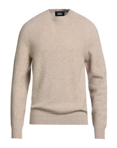 Alpha Studio Man Sweater Beige Size 46 Wool