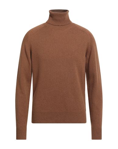 Brooksfield Man Turtleneck Brown Size 40 Cashmere In Brown