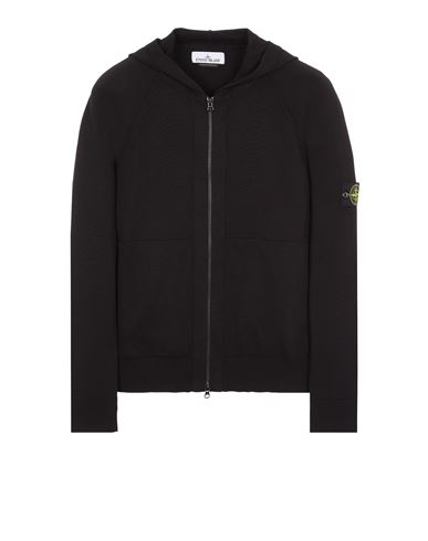 Stone Island Compass-badge Zip-up Sweatshirt In Noir