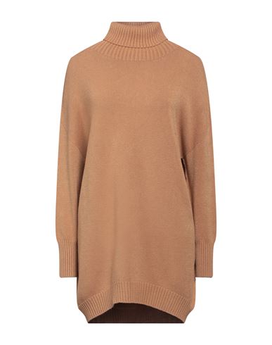 Shop Sufé  Firenze Sufé Firenze Woman Turtleneck Camel Size L Viscose, Polyester, Polyamide In Beige