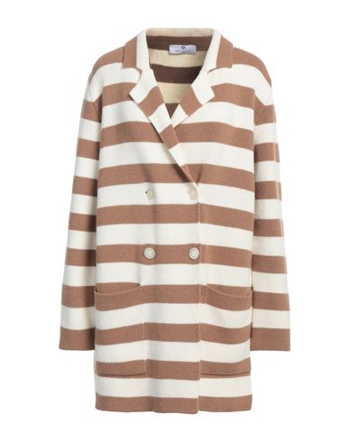 Anna Seravalli Woman Cardigan Camel Size 4 Merino Wool, Viscose, Polyamide, Cashmere In Beige