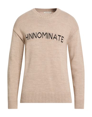 Hinnominate Man Sweater Taupe Size M Acrylic, Polyester In Neutral