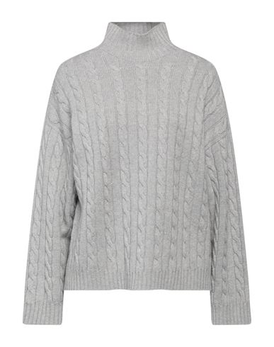 Peserico Woman Turtleneck Grey Size 8 Virgin Wool, Silk, Viscose, Cashmere, Polyester In Grey