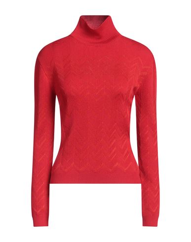Missoni Woman Turtleneck Red Size 6 Wool, Viscose