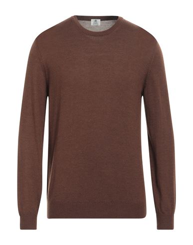 Luigi Borrelli Napoli Man Sweater Brown Size 42 Virgin Wool In Brown