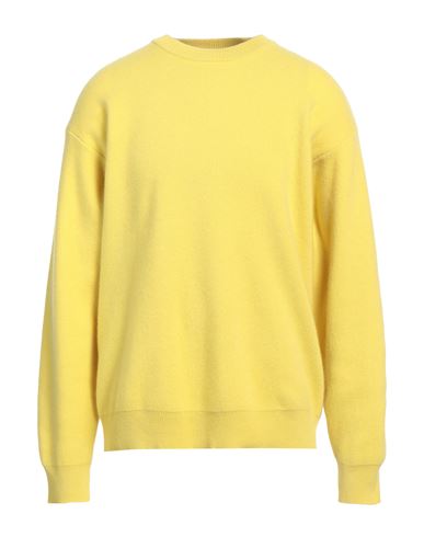 Daniele Fiesoli Man Sweater Yellow Size L Merino Wool, Polyamide