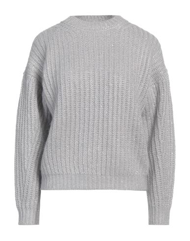 PESERICO PESERICO WOMAN SWEATER LIGHT GREY SIZE 4 BABY ALPACA WOOL, NYLON, VIRGIN WOOL 
