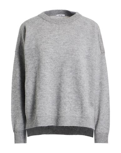 Peserico Woman Sweater Grey Size 14 Virgin Wool, Silk, Cashmere, Metallic Fiber In Gray