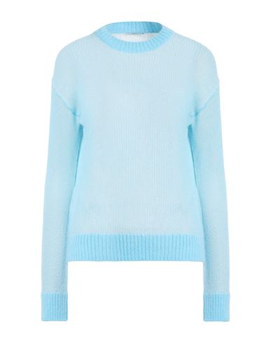 Peserico Woman Sweater Sky Blue Size 14 Baby Alpaca Wool, Polyamide, Virgin Wool In Blue