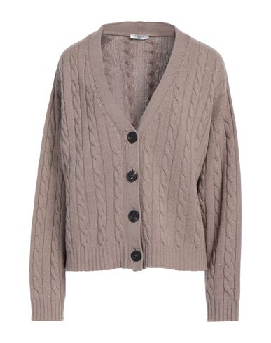 Peserico Woman Cardigan Light Brown Size 12 Virgin Wool, Silk, Viscose, Cashmere, Polyester In Neutral
