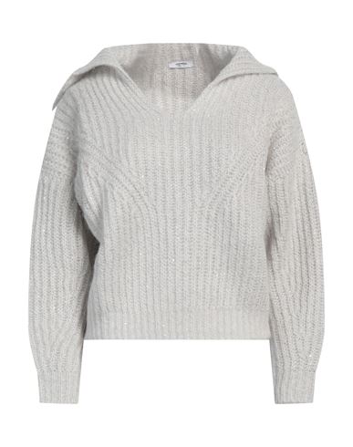 Peserico Woman Sweater Light Grey Size 6 Baby Alpaca Wool, Nylon, Virgin Wool, Polyester In Grey