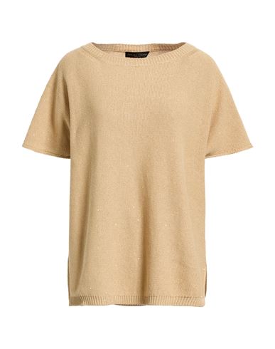 Fabiana Filippi Woman Sweater Sand Size 10 Cotton, Linen, Polyester In Nude
