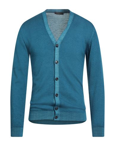 Daniele Fiesoli Man Cardigan Blue Size L Merino Wool