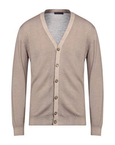 Daniele Fiesoli Man Cardigan Khaki Size L Merino Wool In Neutral