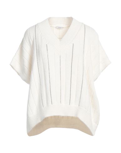 PESERICO PESERICO WOMAN SWEATER WHITE SIZE 4 VIRGIN WOOL, SILK, CASHMERE, POLYAMIDE, MERINO WOOL 