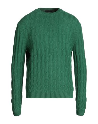 Daniele Fiesoli Man Sweater Green Size L Baby Alpaca Wool, Wool, Polyamide In Green