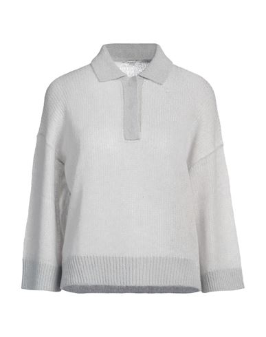 Peserico Woman Sweater Light Grey Size 6 Baby Alpaca Wool, Nylon, Virgin Wool In Grey