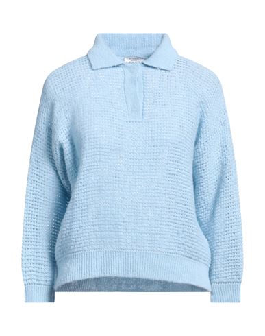 PESERICO PESERICO WOMAN SWEATER SKY BLUE SIZE 6 POLYAMIDE, VIRGIN WOOL, ALPACA WOOL, POLYESTER 