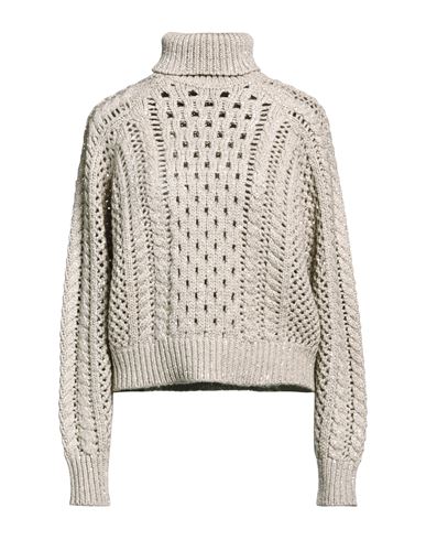 BRUNELLO CUCINELLI BRUNELLO CUCINELLI WOMAN TURTLENECK BEIGE SIZE L CASHMERE, POLYAMIDE, POLYESTER 