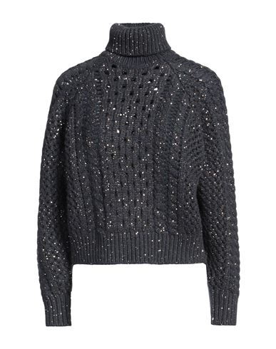 Brunello Cucinelli Woman Turtleneck Navy Size Xs Cashmere, Polyamide, Polyester In Navy
