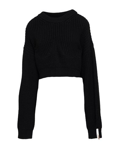 Mar De Margaritas Woman Sweater Black Size M Acrylic, Wool, Polyester In Black