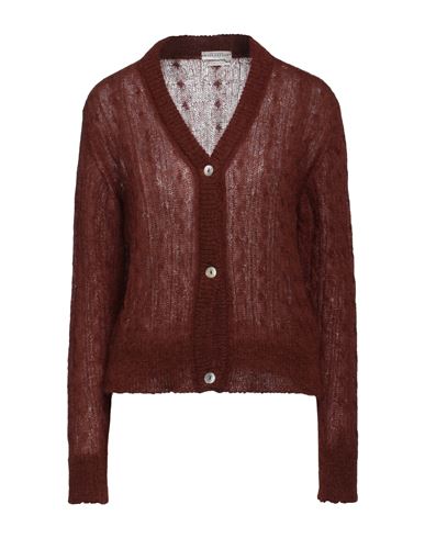 Ballantyne Woman Cardigan Brown Size 8 Alpaca Wool, Mohair Wool, Polyamide