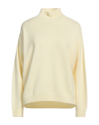 Peserico Woman Turtleneck Pastel Yellow Size 6 Virgin Wool, Silk, Cashmere In Yellow