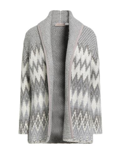 Purotatto Woman Cardigan Grey Size 6 Alpaca Wool, Wool, Paper, Elastane In Gray