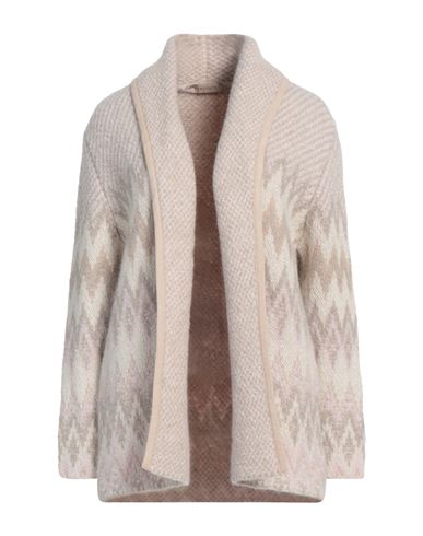 Purotatto Woman Cardigan Beige Size 8 Alpaca Wool, Wool, Paper, Elastane In Beige