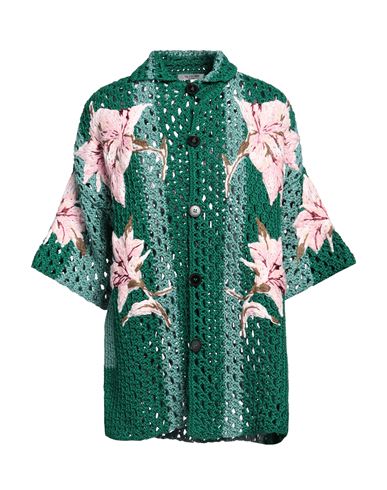 Valentino Garavani Woman Cardigan Green Size L Cotton, Viscose In Green