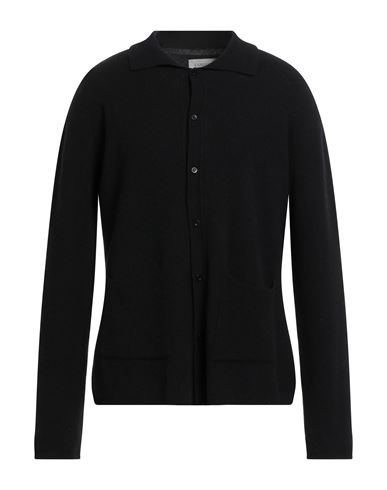 Laneus Man Cardigan Black Size 40 Merino Wool, Cashmere In Black