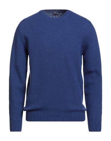 Fedeli Man Sweater Blue Size 42 Virgin Wool, Cashmere, Polyamide In Blue