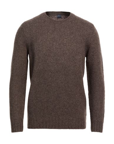 Fedeli Man Sweater Taupe Size 42 Virgin Wool, Cashmere, Polyamide In Brown
