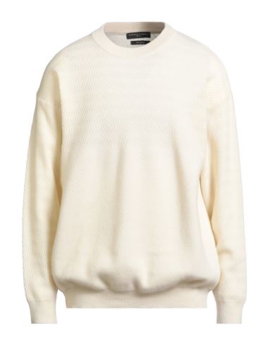 Daniele Fiesoli Lab Man Sweater Ivory Size Xl Merino Wool, Polyamide In Neutral