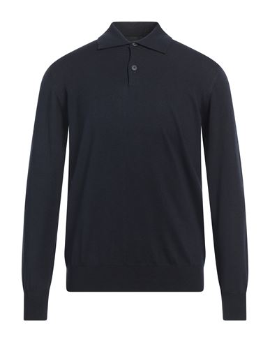Alpha Studio Man Sweater Midnight Blue Size 40 Merino Wool