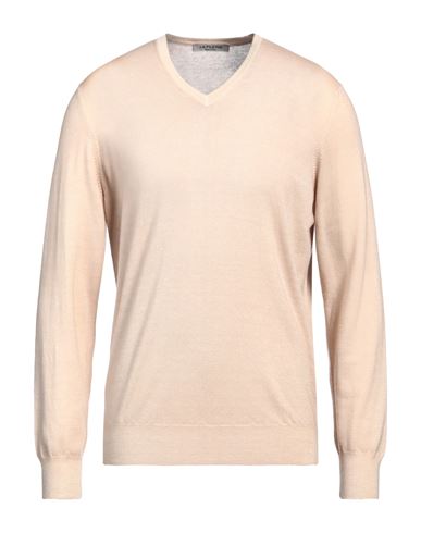 Shop La Fileria Man Sweater Sand Size 42 Cashmere In Beige