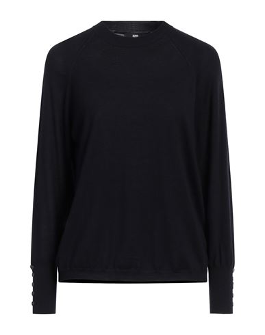 Alpha Studio Woman Sweater Midnight Blue Size 6 Merino Wool In Black