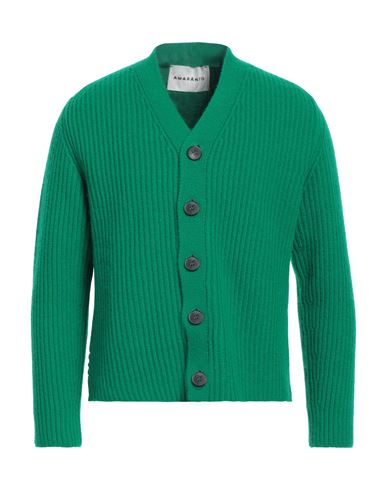 Amaranto Man Cardigan Green Size S Wool In Green